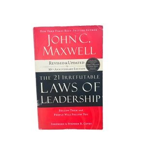 John C. Maxwell "The 21 Irrefutable Laws of Leadership" Paperback - Red/Black
